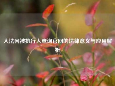 人法网被执行人查询官网的法律意义与应用解析