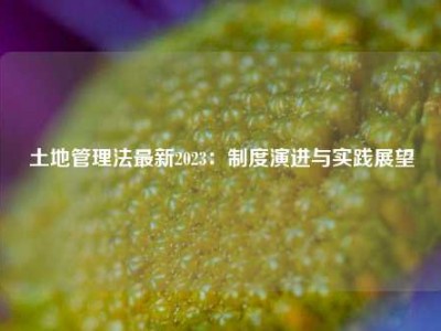 土地管理法最新2023：制度演进与实践展望