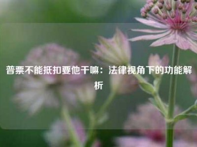 普票不能抵扣要他干嘛：法律视角下的功能解析