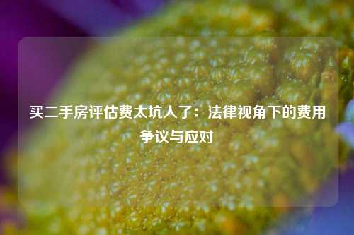 买二手房评估费太坑人了：法律视角下的费用争议与应对